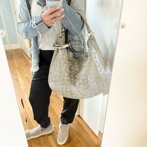 Jimmy Choo Sky Solar Studded Hobo Bag in Gold